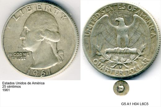 EUA - Centimo 25 - 1961 - G5 A1 H04 L6C5