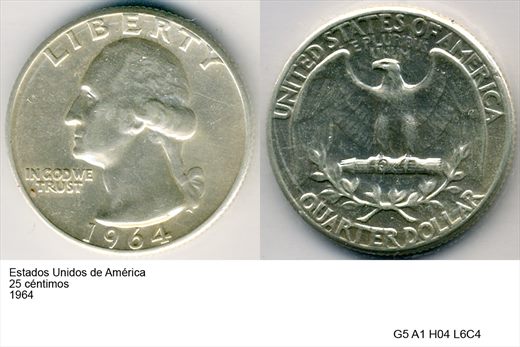EUA - Centimo 25 - 1964 - G5 A1 H04 L6C4
