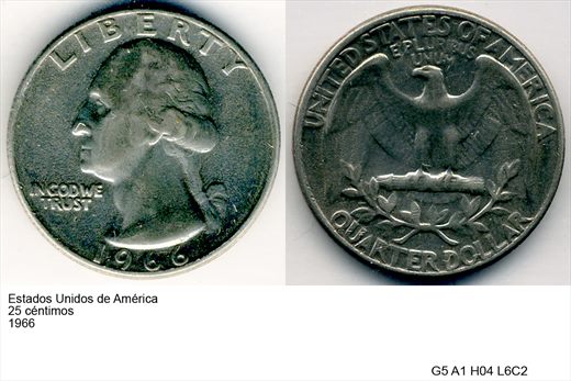 EUA - Centimo 25 - 1966 - G5 A1 H04 L6C2