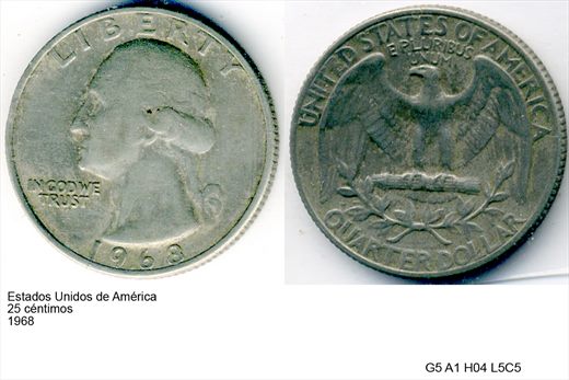 EUA - Centimo 25 - 1968 - G5 A1 H04 L5C5