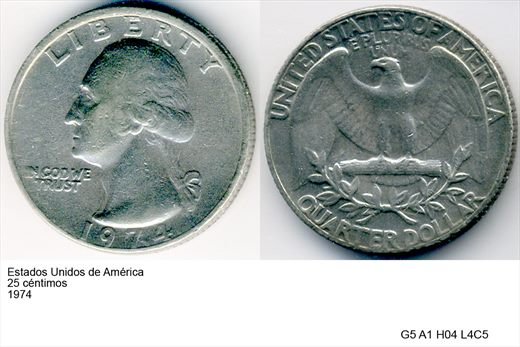 EUA - Centimo 25 - 1974 - G5 A1 H04 L4C5