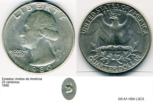 EUA - Centimo 25 - 1980 - G5 A1 H04 L3C3