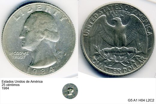 EUA - Centimo 25 - 1984 - G5 A1 H04 L2C2