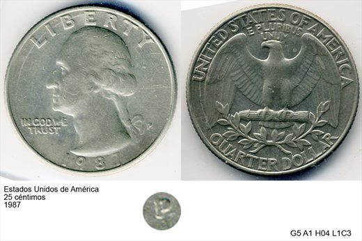 EUA - Centimo 25 - 1987 - G5 A1 H04 L1C3