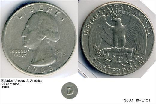EUA - Centimo 25 - 1988 - G5 A1 H04