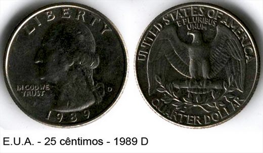 EUA - Centimo 25 - 1989 D