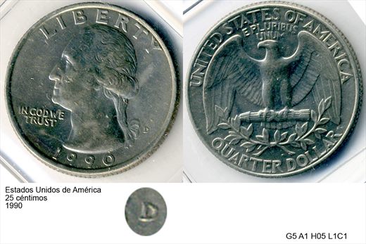 EUA - Centimo 25 - 1990 - G5 A1 H05