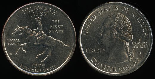 EUA - Centimo 25 - 1999 D - Delaware
