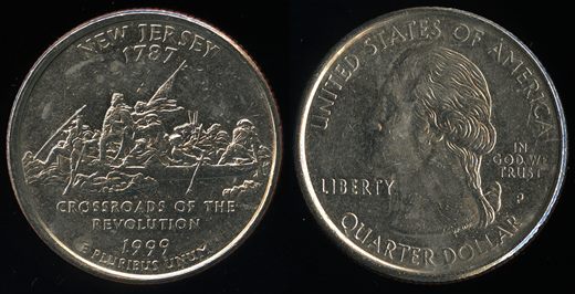 EUA - Centimo 25 - 1999 P - New Jersey