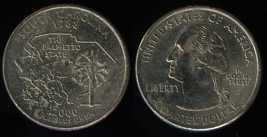 EUA - Centimo 25 - 2000 D - South Carolina