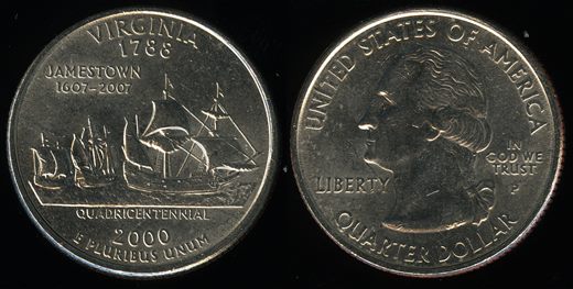 EUA - Centimo 25 - 2000 P - Virginia