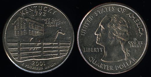 EUA - Centimo 25 - 2001 P - Kentucky