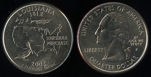 EUA - Centimo 25 - 2002 P - Louisiana