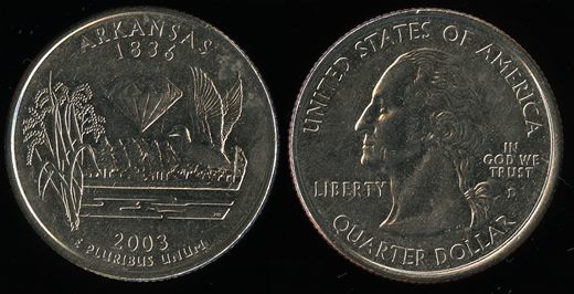 EUA - Centimo 25 - 2003 D - Arkansas
