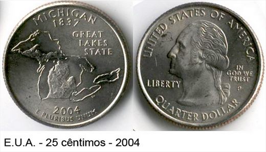 EUA - Centimo 25 - 2004 - Michigan