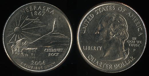 EUA - Centimo 25 - 2006 P - Nebraska
