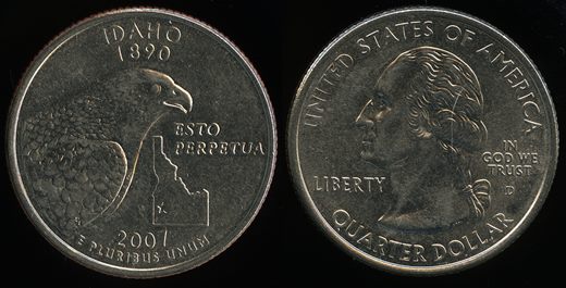 EUA - Centimo 25 - 2007 D - Idaho
