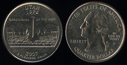 EUA - Centimo 25 - 2007 D - Utah