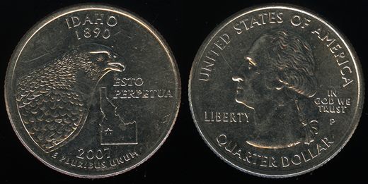 EUA - Centimo 25 - 2007 P - Idaho