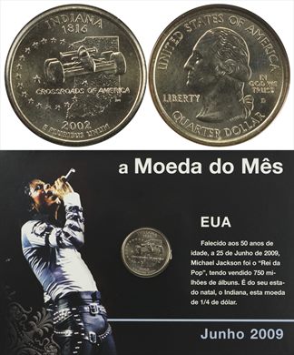 EUA - Centimo 25 - 2002 (Moeda do Mes Junho 2009)
