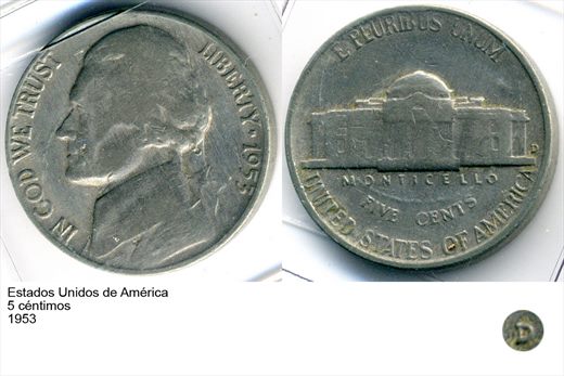 EUA - Centimo 5 - 1953 - G6 A1 H08 L3C1