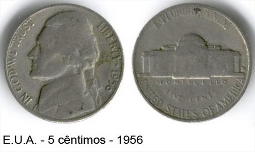 EUA - Centimo 5 - 1956 D