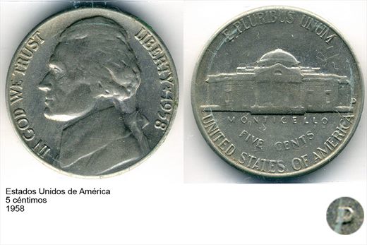 EUA - Centimo 5 - 1958 - G6 A1 H08 L3C4