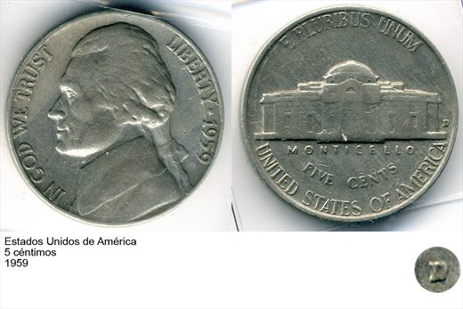 EUA - Centimo 5 - 1959 - G6 A1 H08 L3C5