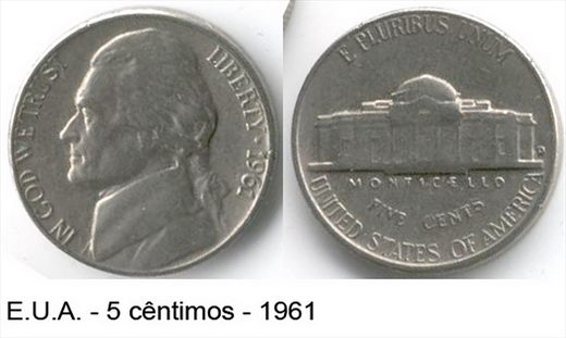 EUA - Centimo 5 - 1961 D