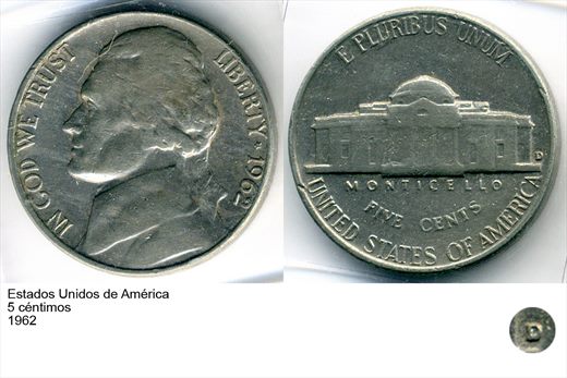 EUA - Centimo 5 - 1962 - G6 A1 H08 L4C2