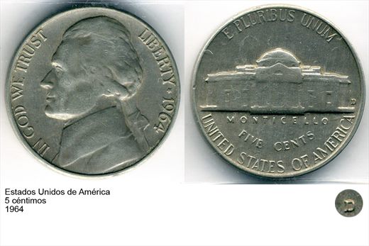 EUA - Centimo 5 - 1964 - G6 A1 H08 L4C5
