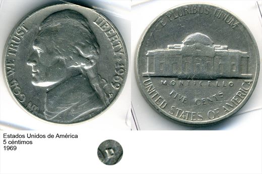 EUA - Centimo 5 - 1969 - G6 A1 H08 L3C6