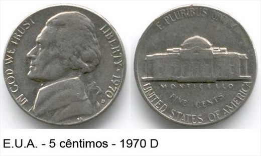 EUA - Centimo 5 - 1970 D