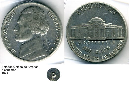 EUA - Centimo 5 - 1971 - G6 A1 H08 L5C2