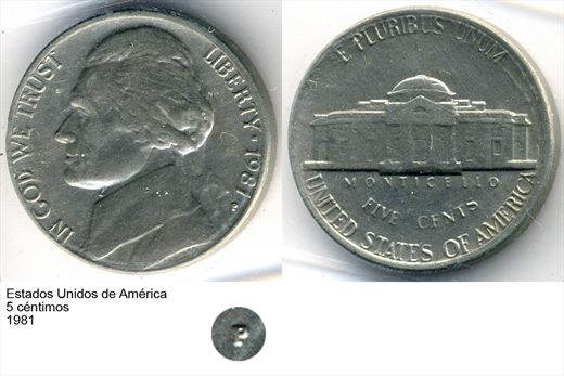 EUA - Centimo 5 - 1981 - G6 A1 H08 L7C1