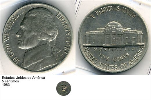 EUA - Centimo 5 - 1983 - G6 A1 H08 L7C3
