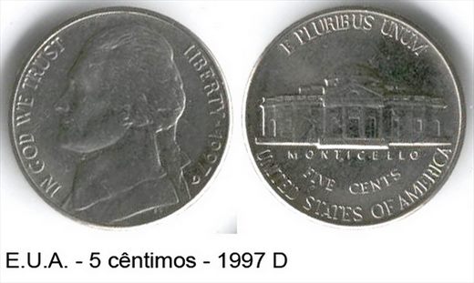 EUA - Centimo 5 - 1997 D