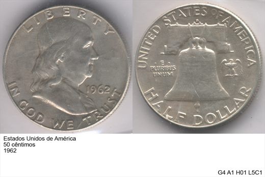 EUA - Centimo 50 - 1962 - G4 A1 H01 L5C1