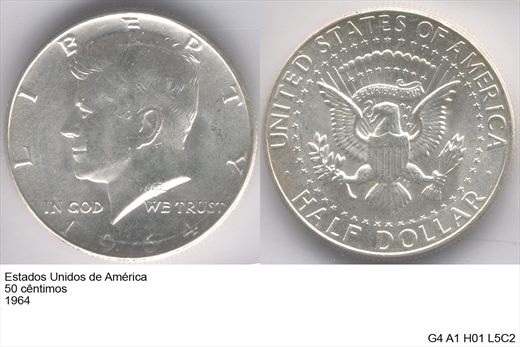 EUA - Centimo 50 - 1964 - G4 A1 H01 L5C2