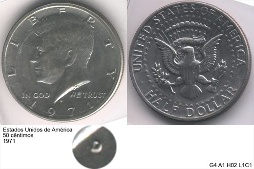 EUA - Centimo 50 - 1971 - G4 A1 H02