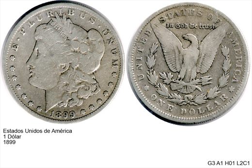 EUA - Dolar 1 - 1899 - G3 A1 H01 L2C1
