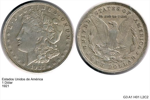 EUA - Dolar 1 - 1921 - G3 A1 H01 L2C2