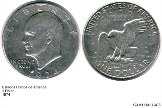 EUA - Dolar 1 - 1974 - G3 A1 H01 L3C3