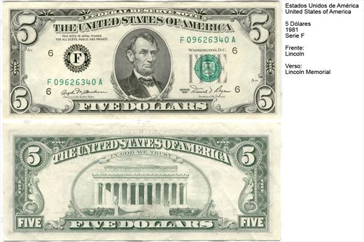 EUA - Dolar 5 - 1981 - Serie F