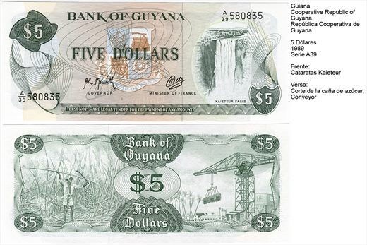 Guiana - Dolar 5 - 1989 - Serie A39