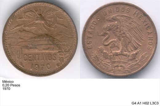 Mexico - Centavo 20 - 1970 - G4 A1 H02 L3C3