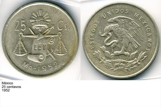 Mexico - Centavo 25 - 1952 - G6 A1 H09 L5C3