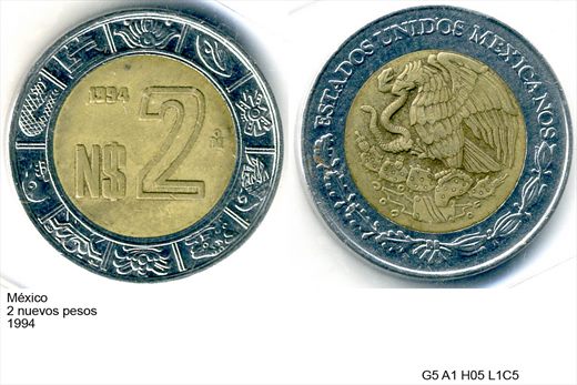 Mexico - Nuevo Peso 2 - 1994 - G5 A1 H05 L1C5