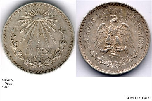 Mexico - Peso 1 - 1943 - G4 A1 H02 L4C2