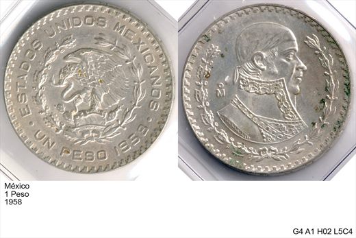 Mexico - Peso 1 - 1958 - G4 A1 H02 L5C4